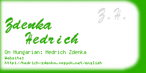 zdenka hedrich business card